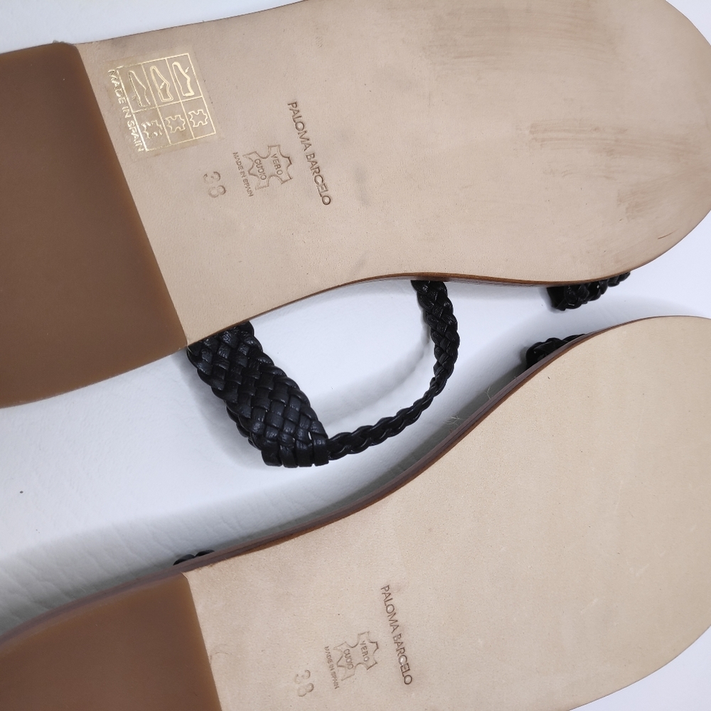 Paloma Barcelo Sandrine Woven Flat Sandals Size 38 - Picture 7 of 8